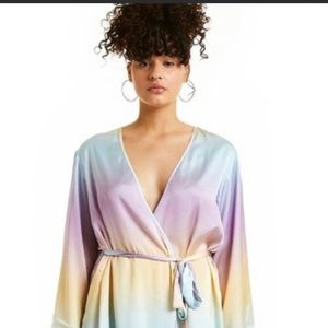 Amanda Uprichard Pastel Ombré Rainbow Robe